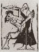 Ernst Ludwig Kirchner, Mask-dance - woodcut